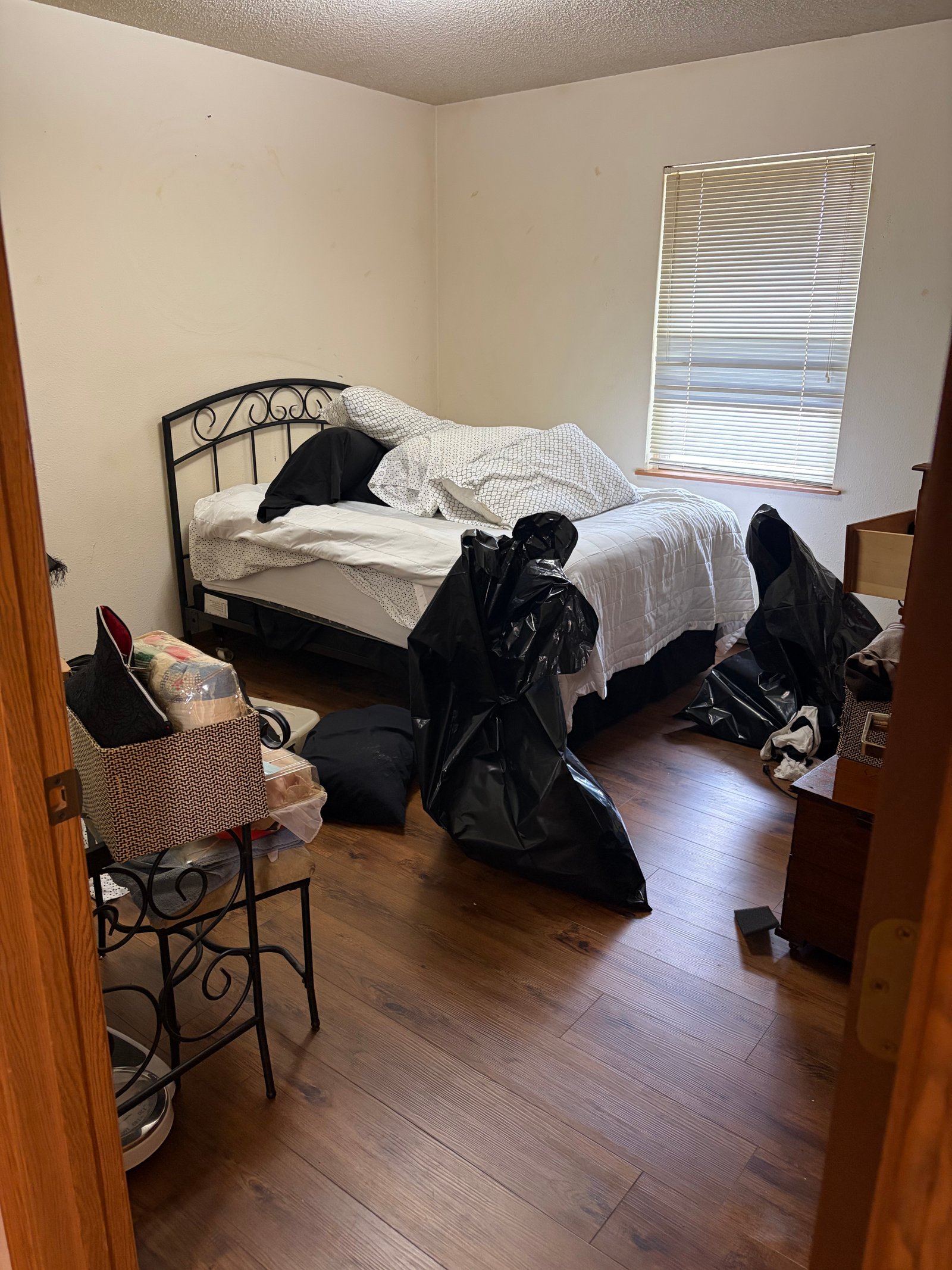 Mattress and bed in a bedroom